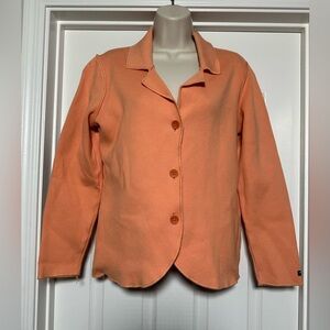 Vintage Holbrook Sweden Orange 100% Cotton Long Sleeve Button Up Novelty Sweater